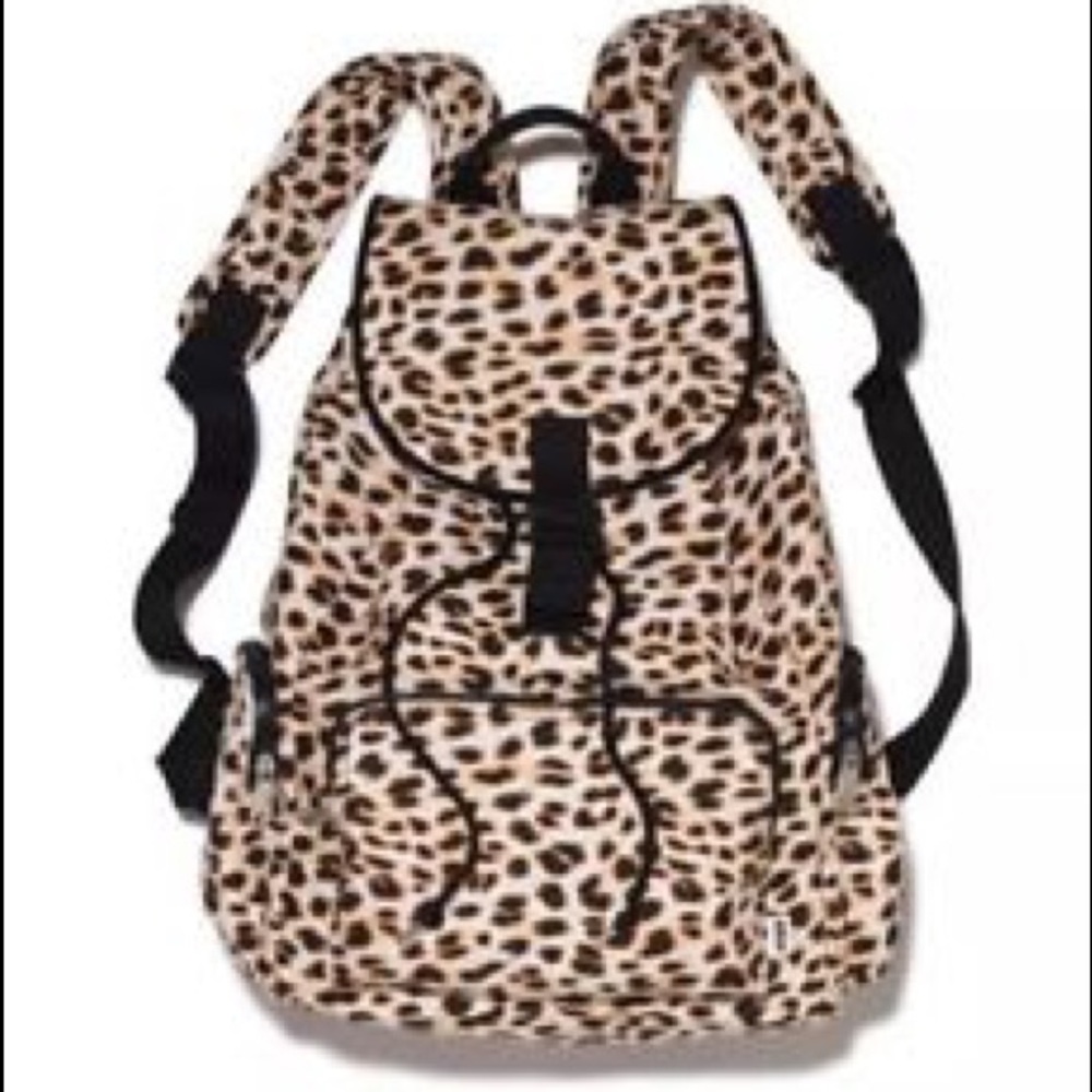 PINK leopard print backpack